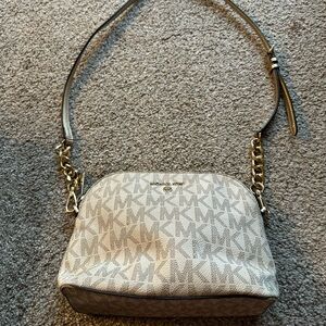 Michael Kors Monogram Cream Crossbody Bag